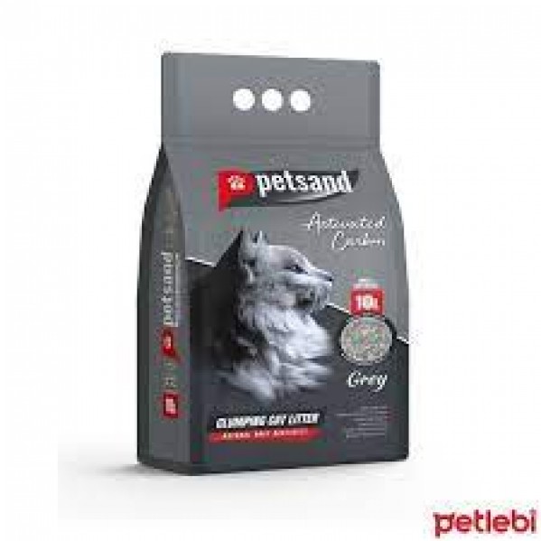 PETSAND AKTİF CARBONLU GREY KEDİ KUMU 10LT